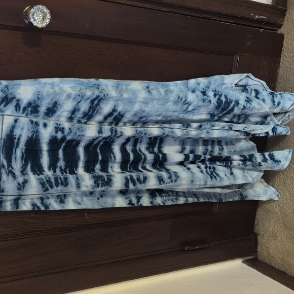 Mindset By XCVI Tie-Dye Sleeveless Maxi Dress S 100% Cotton Blue & White - Picture 6 of 10